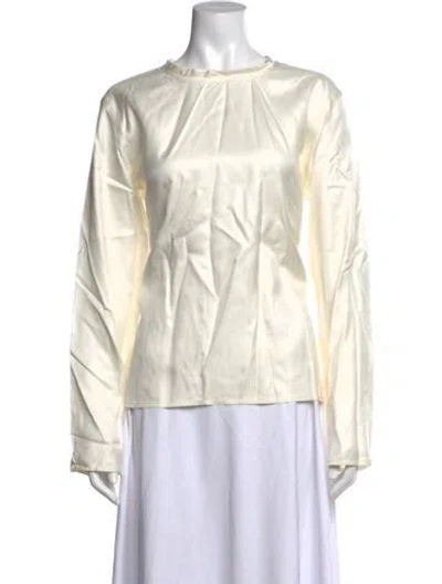 Pre-owned Sofie D'hoore Silk Crew Neck Top In Neutral