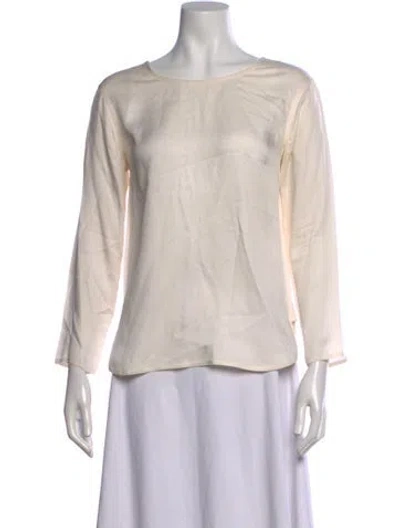 Pre-owned Sofie D'hoore Silk Crew Neck Top In Neutrals