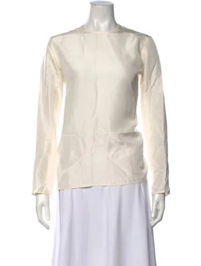 Pre-owned Sofie D'hoore Silk Crew Neck Top In Neutrals