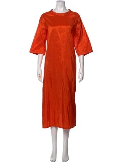 Pre-owned Sofie D'hoore Silk Long Dress In Orange
