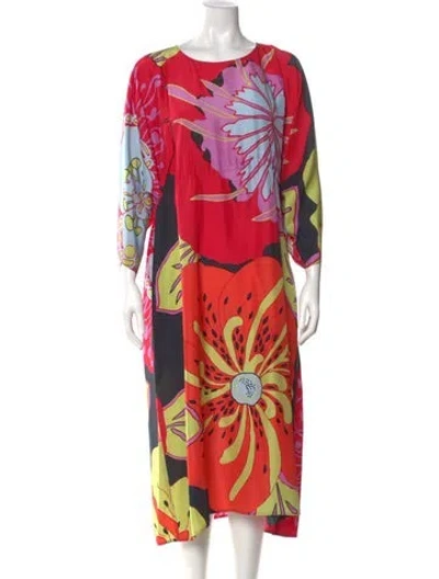 Pre-owned Sofie D'hoore Silk Long Dress In Red