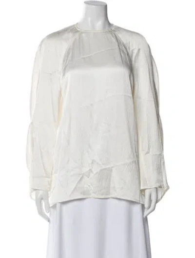 Pre-owned Sofie D'hoore Silk Long Sleeve Blouse In White