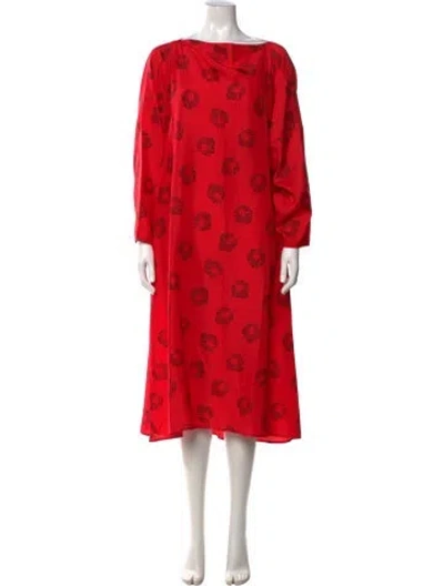 Pre-owned Sofie D'hoore Silk Midi Length Dress In Red
