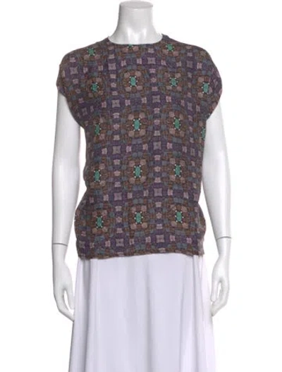 Pre-owned Sofie D'hoore Silk Patterned Top In Multi