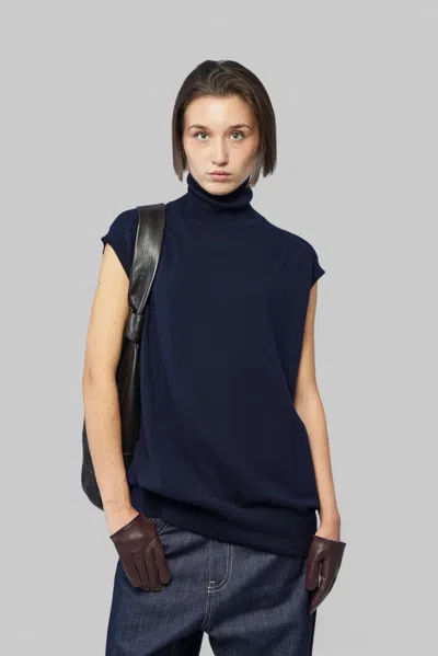 Sofie D'hoore Sleeveless Pullover High Neck In Blue