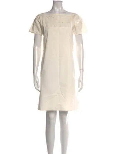 Pre-owned Sofie D'hoore Square Neckline Knee-length Dress In Neutral
