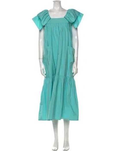 Pre-owned Sofie D'hoore Square Neckline Long Dress In Blue