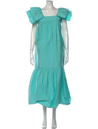 Pre-owned Sofie D'hoore Square Neckline Long Dress In Blue