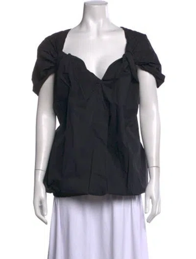 Pre-owned Sofie D'hoore Square Neckline Short Sleeve Blouse In Black