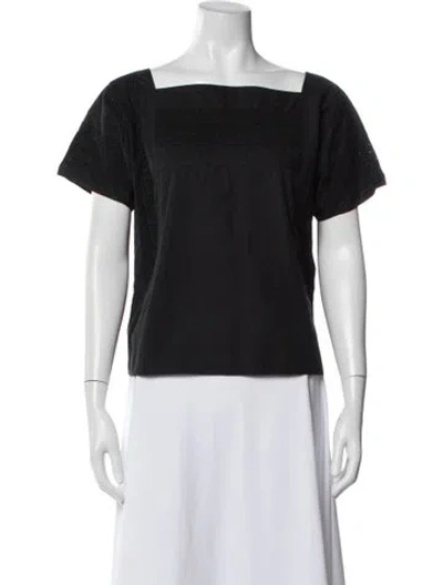 Pre-owned Sofie D'hoore Square Neckline Short Sleeve Top In Black