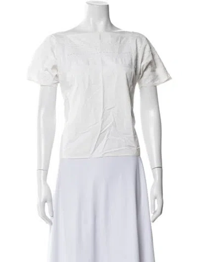 Pre-owned Sofie D'hoore Square Neckline Short Sleeve Top In Neutral