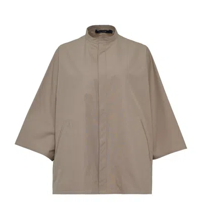 Sofie D'hoore Stand Collar With Bracelt Sleeve Top In Neutral