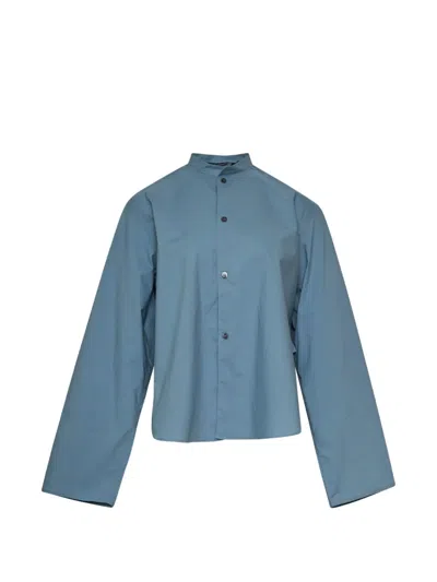 Sofie D'hoore Stand-collar Long-sleeve Shirt In Blue