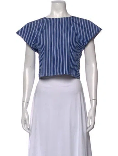 Pre-owned Sofie D'hoore Striped Crew Neck Top In Blue/white