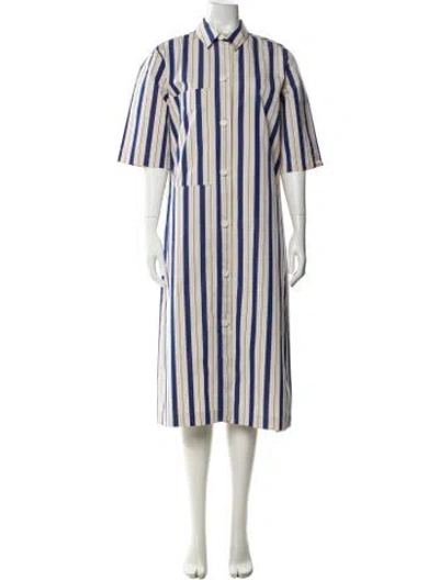 Pre-owned Sofie D'hoore Striped Long Dress In Neutral