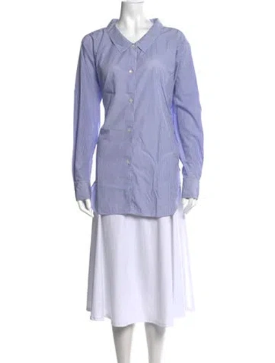 Pre-owned Sofie D'hoore Striped Long Sleeve Blouse In Blue