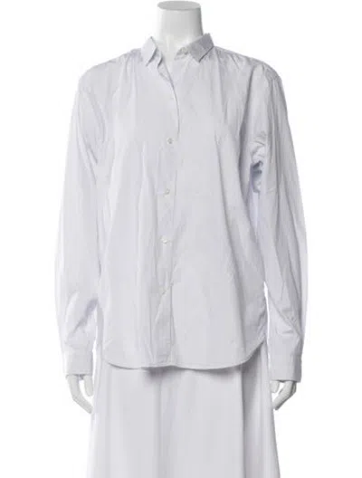 Pre-owned Sofie D'hoore Striped Long Sleeve Button-up Top In White