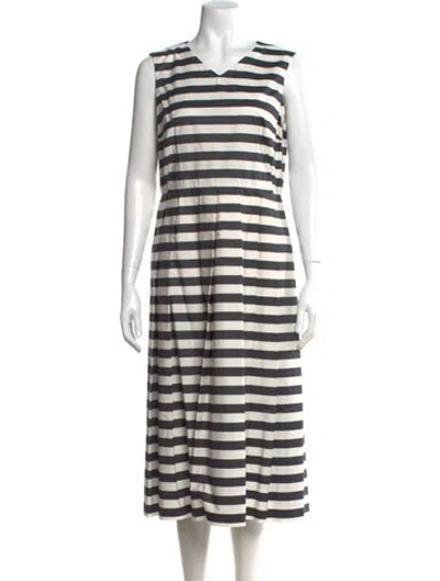 Pre-owned Sofie D'hoore Striped Midi Length Dress In Neutral