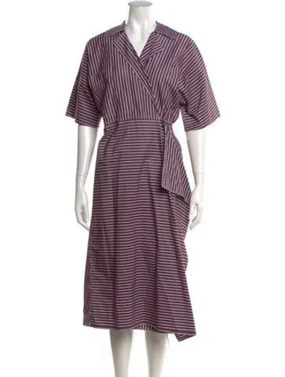 Pre-owned Sofie D'hoore Striped Midi Length Dress In Purple