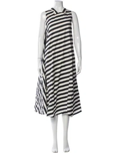 Pre-owned Sofie D'hoore Striped Midi Length Dress In White