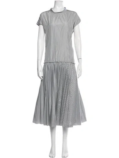 Pre-owned Sofie D'hoore Striped Midi Length Dress In White