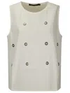 Sofie D'hoore Studded Crew-neck Top In White