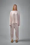 Sofie D'hoore Tahoe Long Sleeve C-neck Pajama In Fine Jersey Knit In Neutral