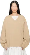 Sofie D'hoore Tan Matthew Sweater In Caramel Melange
