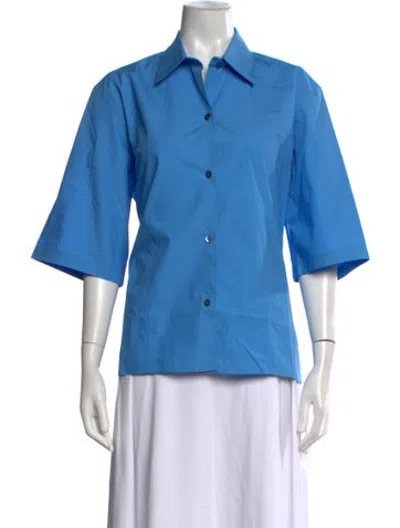 Pre-owned Sofie D'hoore Three-quarter Sleeve Button-up Top W/ Tags In Blue