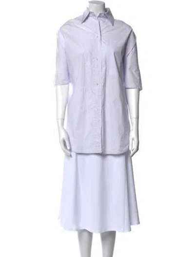 Pre-owned Sofie D'hoore Three-quarter Sleeve Button-up Top In White
