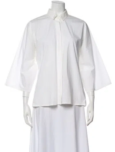 Pre-owned Sofie D'hoore Three-quarter Sleeve Button-up Top In White