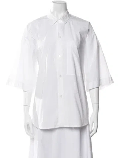 Pre-owned Sofie D'hoore Three-quarter Sleeve Button-up Top In White
