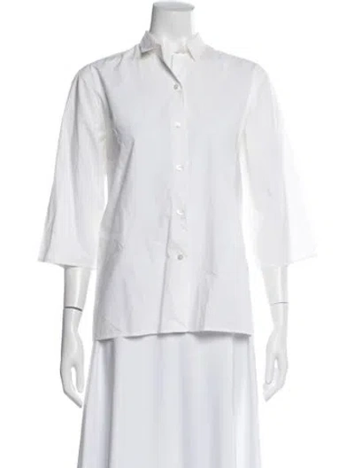 Pre-owned Sofie D'hoore Three-quarter Sleeve Button-up Top In White