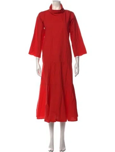 Pre-owned Sofie D'hoore Turtleneck Long Dress In Red