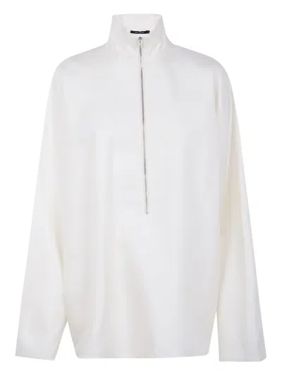 Sofie D'hoore Turtleneck Zip-front Shirt In White
