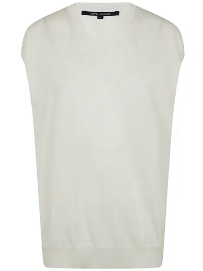 Sofie D'hoore V-neck Vest Merinos In Off White
