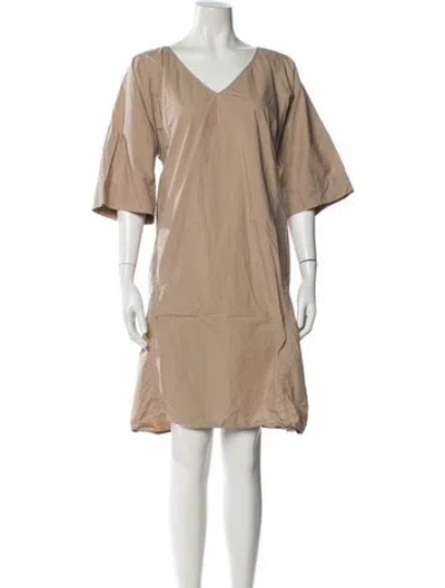 Pre-owned Sofie D'hoore V-neck Knee-length Dress In Neutral