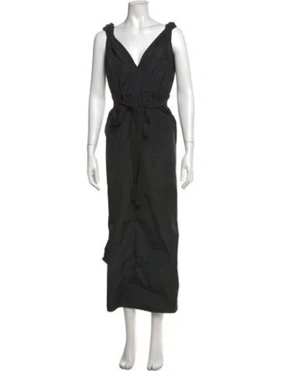 Pre-owned Sofie D'hoore V-neck Long Dress In Black