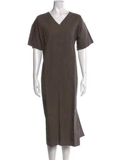 Pre-owned Sofie D'hoore V-neck Long Dress In Gray