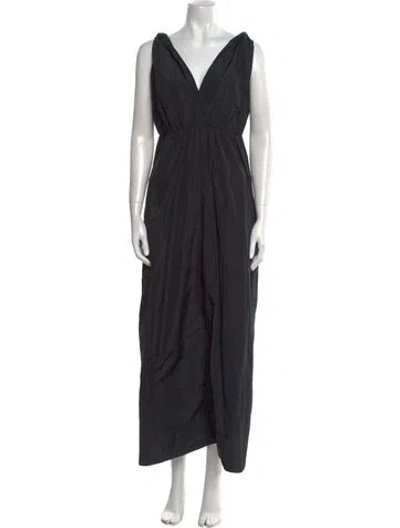 Pre-owned Sofie D'hoore V-neck Long Dress W/ Tags In Black