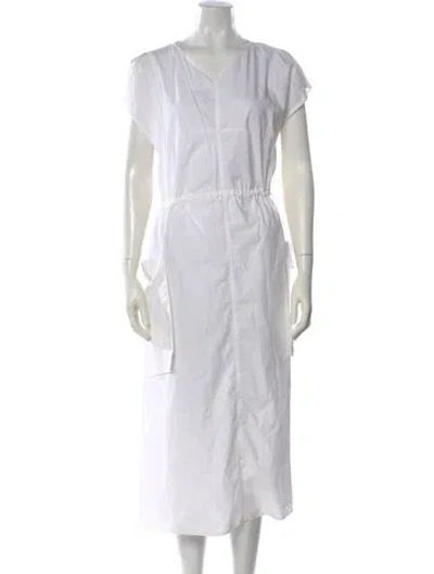 Pre-owned Sofie D'hoore V-neck Long Dress In White
