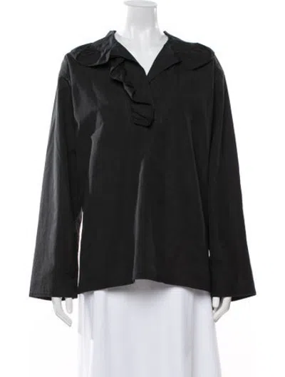Pre-owned Sofie D'hoore V-neck Long Sleeve Blouse In Grey