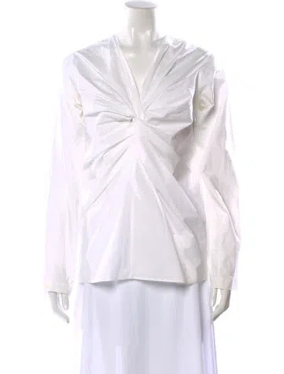Pre-owned Sofie D'hoore V-neck Long Sleeve Blouse In White