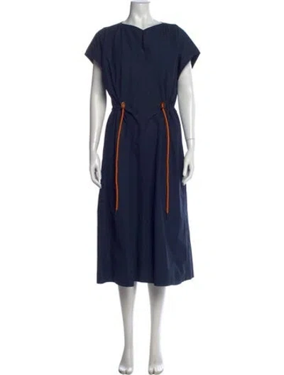 Pre-owned Sofie D'hoore V-neck Midi Length Dress In Blue