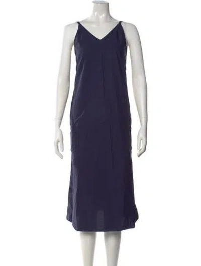 Pre-owned Sofie D'hoore V-neck Midi Length Dress In Blue