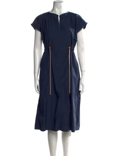 Pre-owned Sofie D'hoore V-neck Midi Length Dress In Blue