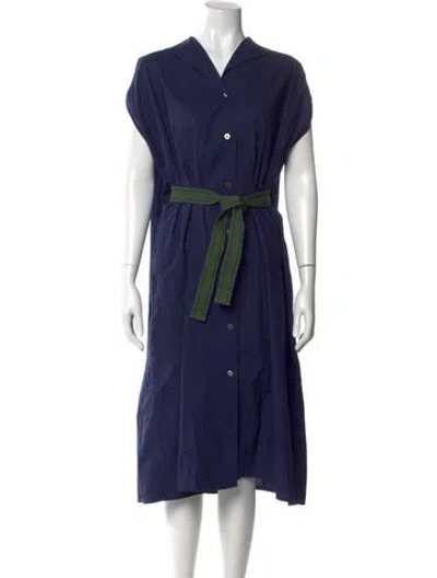 Pre-owned Sofie D'hoore V-neck Midi Length Dress In Blue