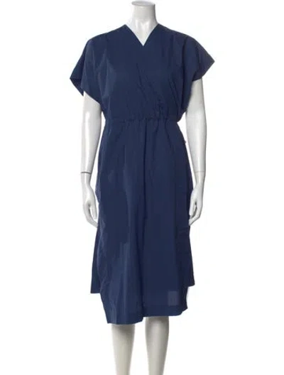 Pre-owned Sofie D'hoore V-neck Midi Length Dress In Blue
