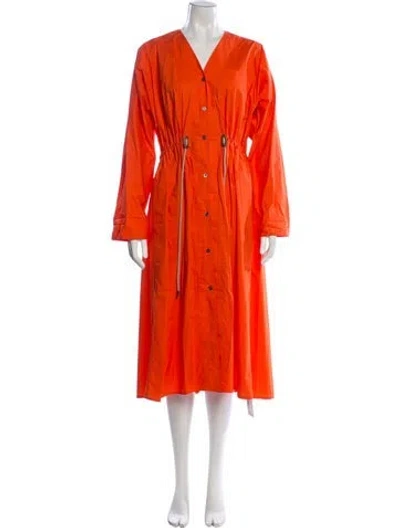 Pre-owned Sofie D'hoore V-neck Midi Length Dress In Orange