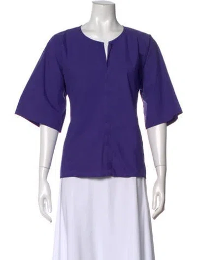 Pre-owned Sofie D'hoore V-neck Three-quarter Sleeve Blouse In Purple